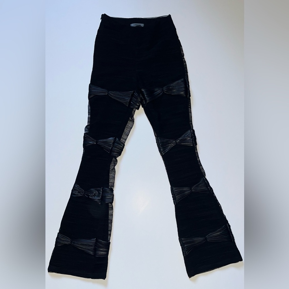 Maniere De Voir Black Flared Trouser Pants